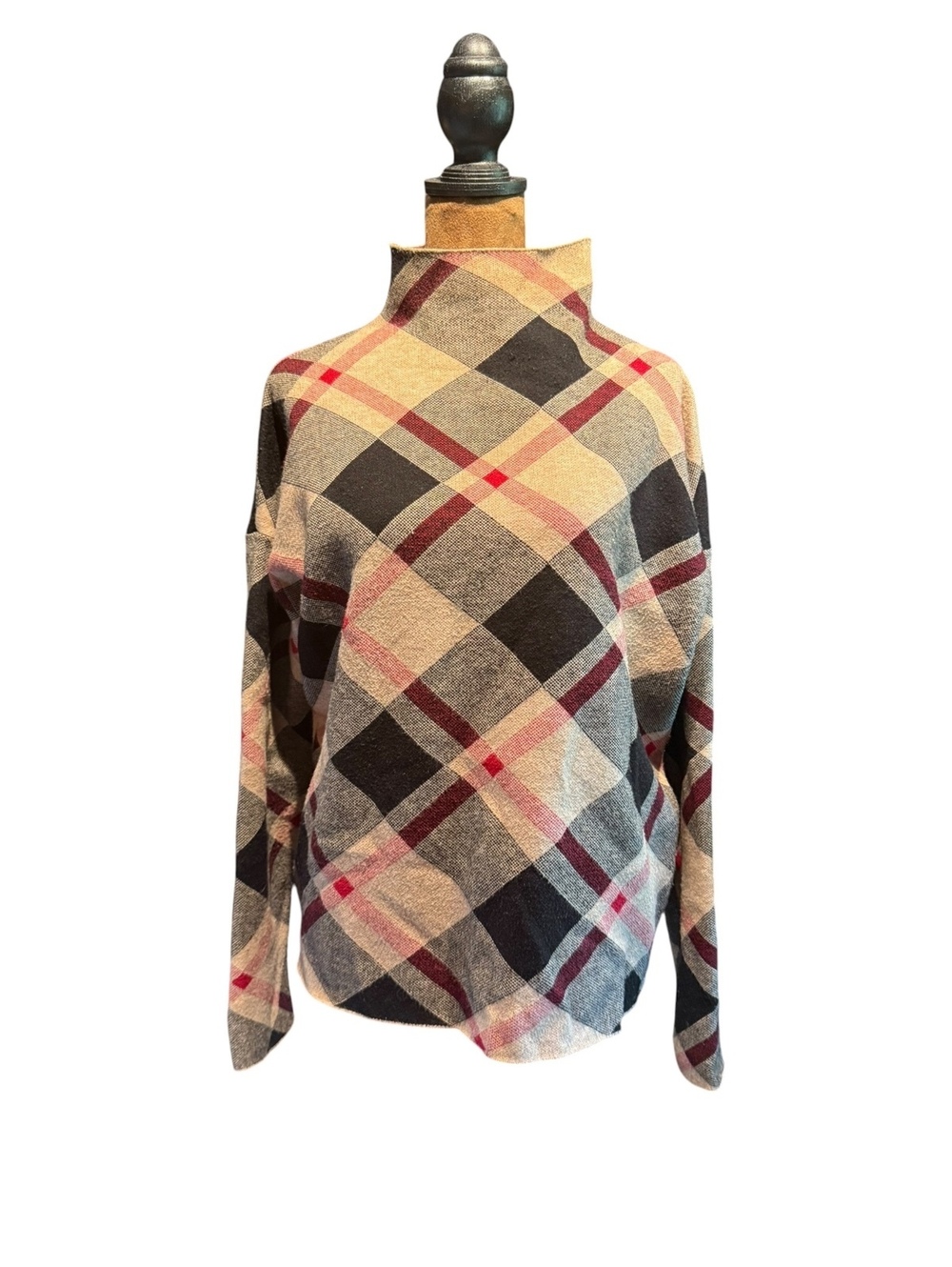 Rachel Zoe Large Plaid Turtleneck Sweater - Cozy & Stylish